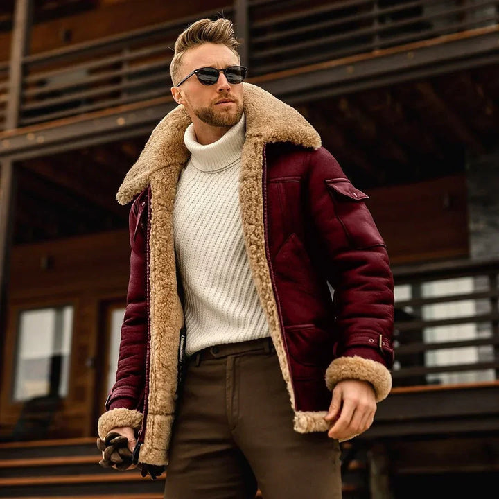 Robuster Herren Wintermantel mit dicker Isolierung, wasserabweisend, schützt zuverlässig vor eisiger Kälte.