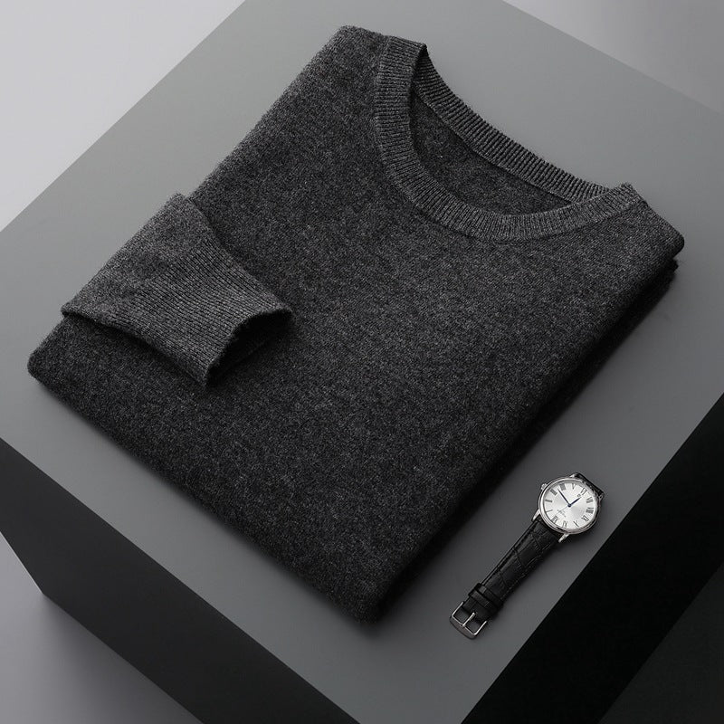 Kuscheliger Herren Strickpullover für den Winter, warm, locker geschnitten, stilvolle Männer Mode.
