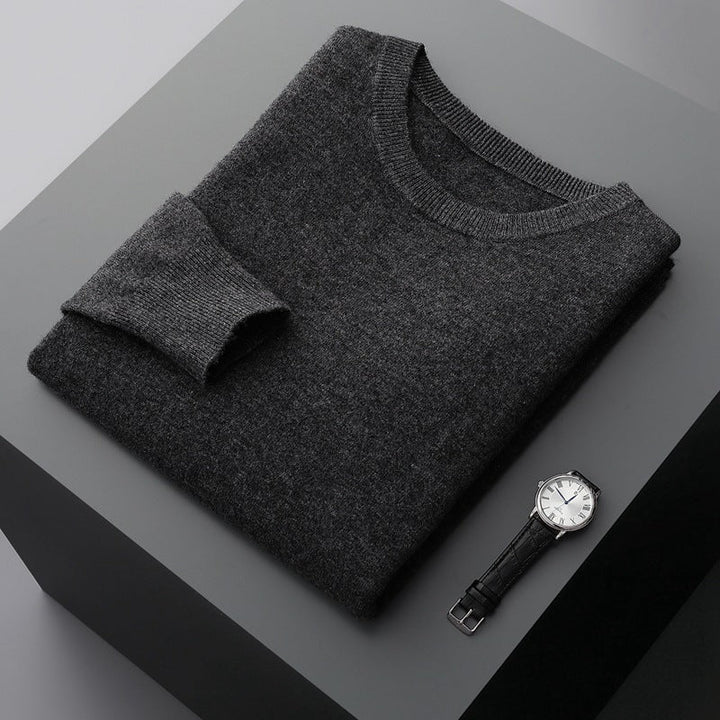 Kuscheliger Herren Strickpullover für den Winter, warm, locker geschnitten, stilvolle Männer Mode.