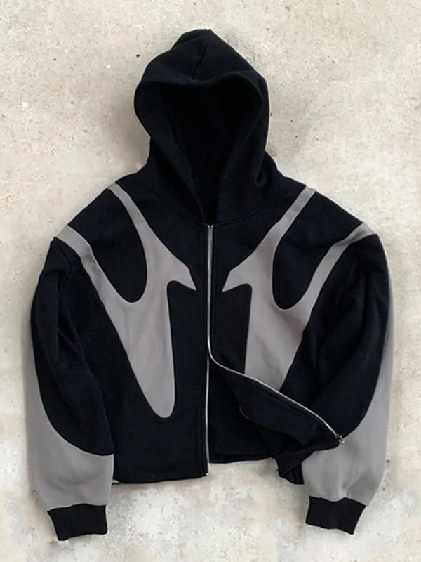 Stylischer Herren Kapuzenpullover in Oversize-Passform mit dynamischen Kontrastfarben, ideal für Streetwear & Casual-Looks.