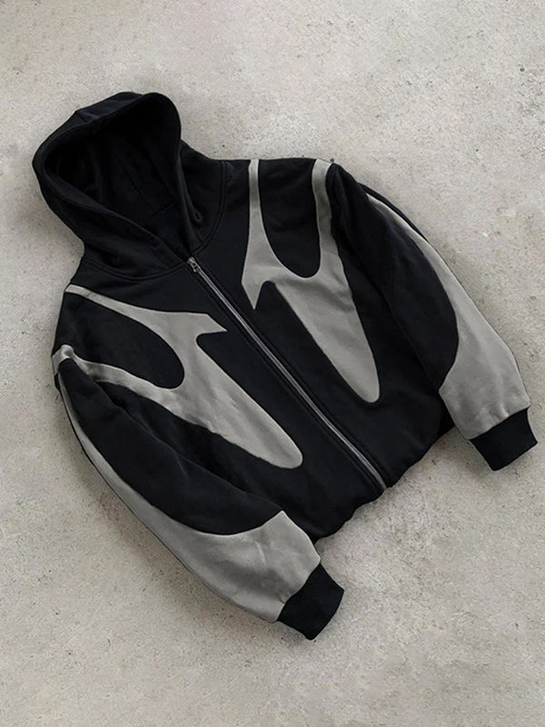 Bequemer Herren Y2K Oversize Hoodie mit Langarm und modischen Kontrastfarben. Perfekt für entspannte Herrenmode.