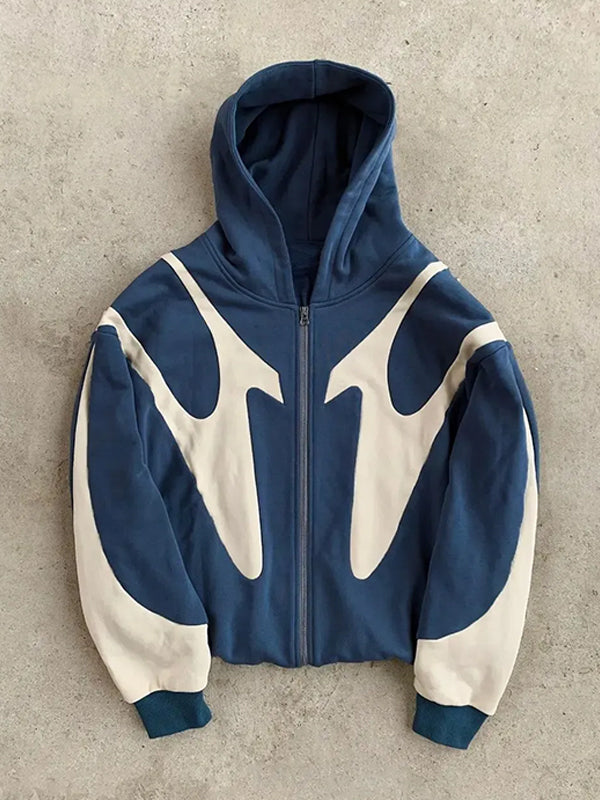 Modischer Herren Oversize Kapuzenpullover mit einzigartigen Kontrastfarben. Y2K-Stil für moderne Herrenmode & Freizeit.