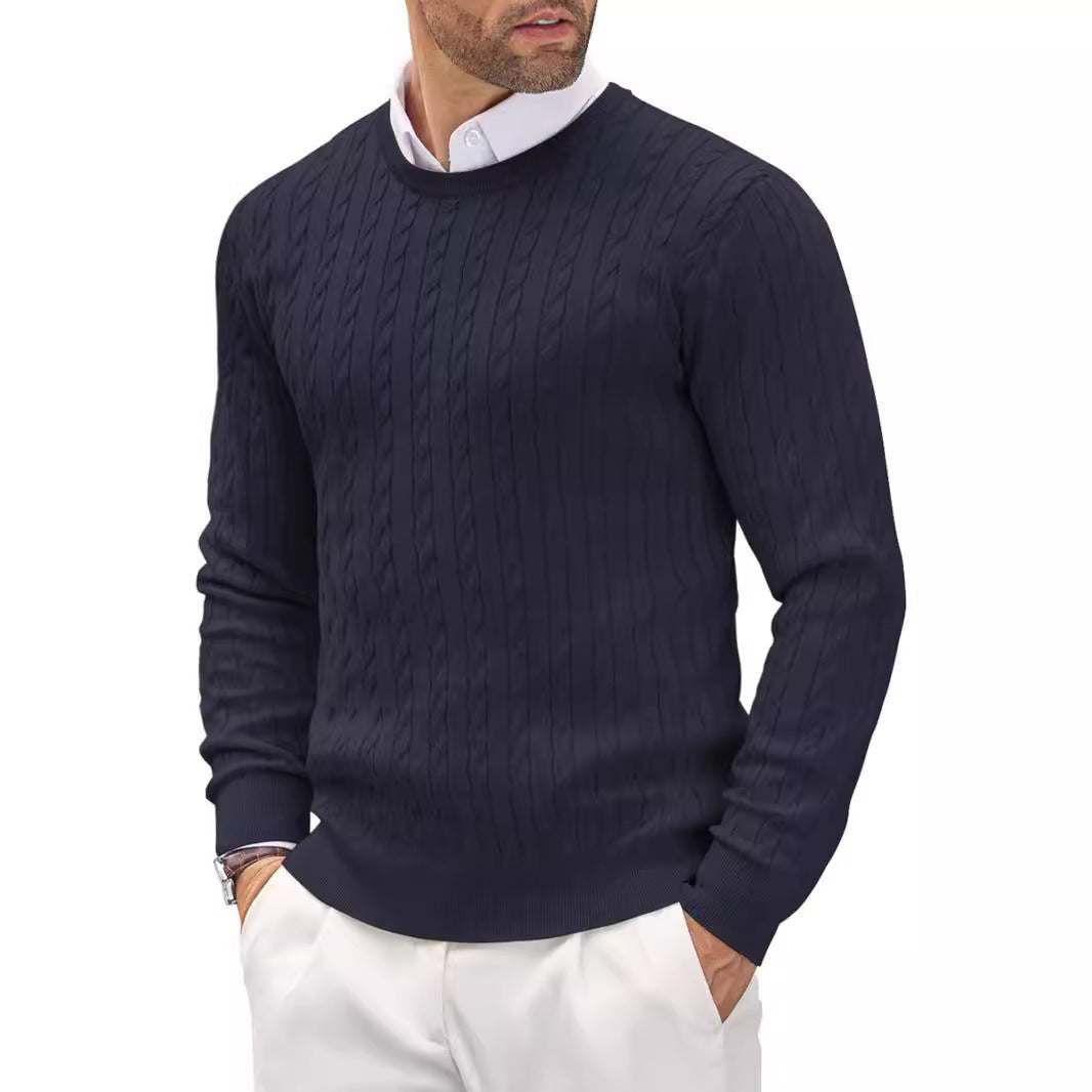 Gemütlicher Herren Zopfmusterpullover, langärmlig, ideal als Winterpullover für Herrenmode.
