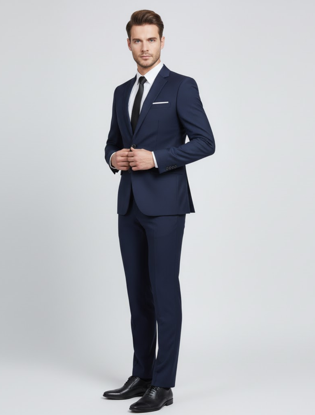 Herren Zweiteiler Anzug für Business & Frühling. Eleganter, formeller Anzug in stilvollem Design.