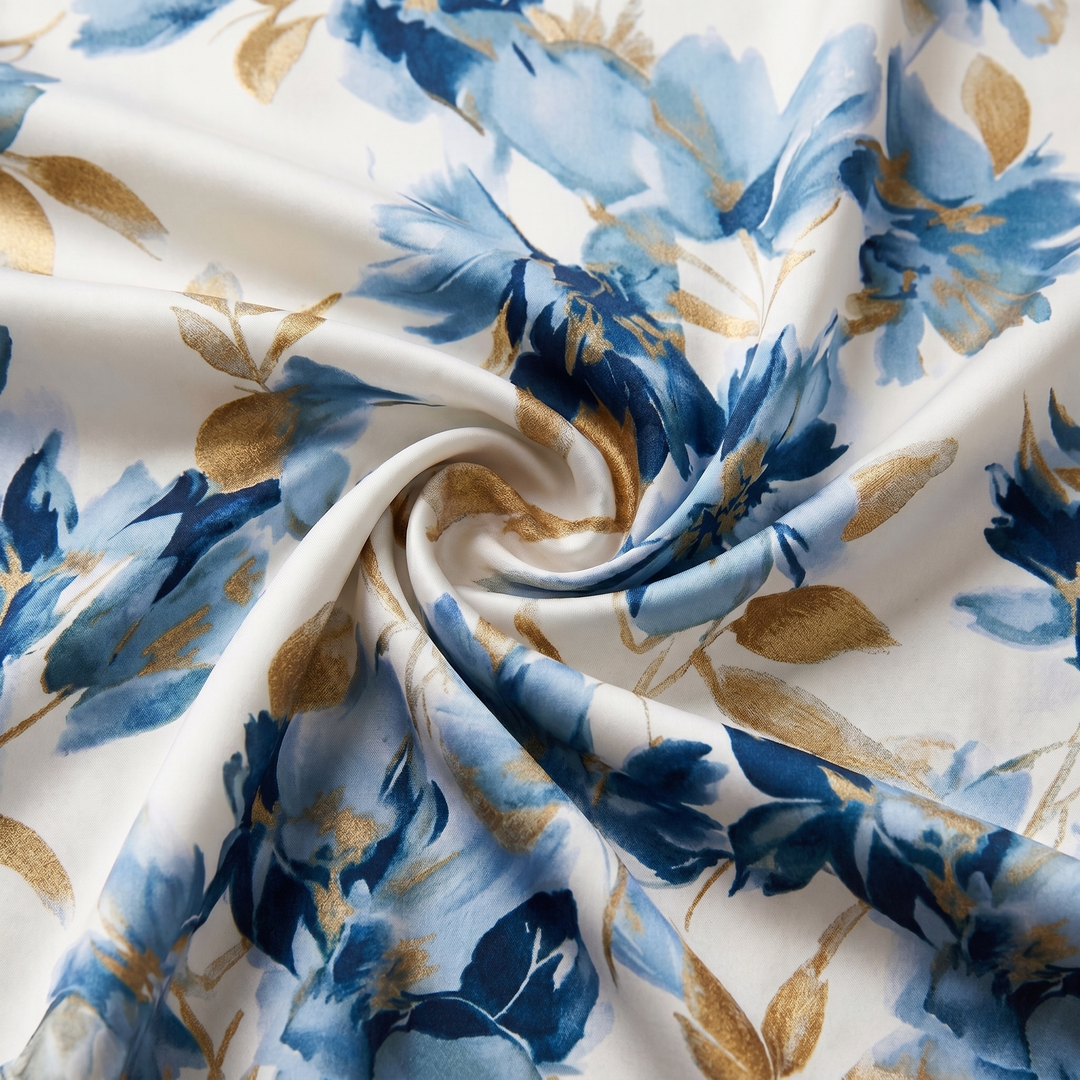 Blumenmuster Midikleid mit Wickel-Effekt für Damen, Detailansicht