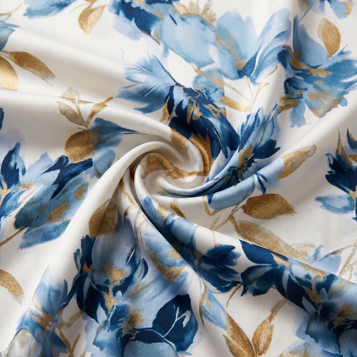 Blumenmuster Midikleid mit Wickel-Effekt für Damen, Detailansicht