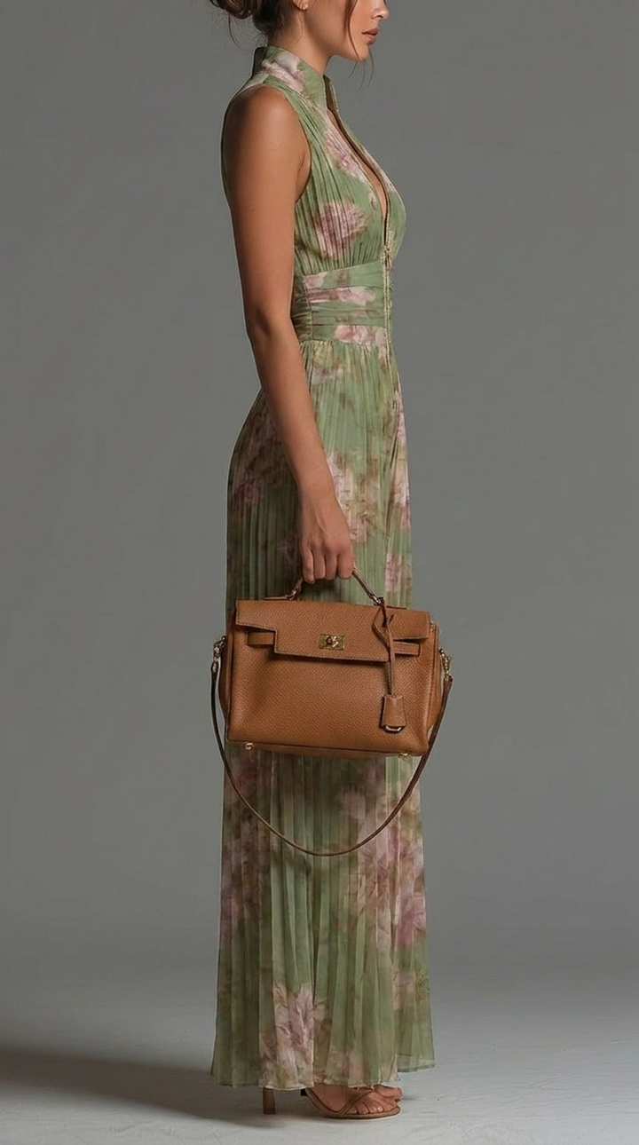 Eleganter grüner Damen Jumpsuit mit Plisseedetails, ideal für Freizeit, Frühling & Sommer.
