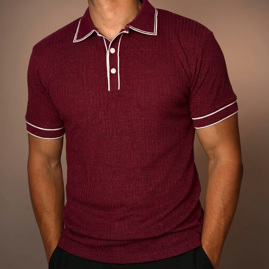 Herrenmode Basic: Langarm Polo mit klassischem Kragen