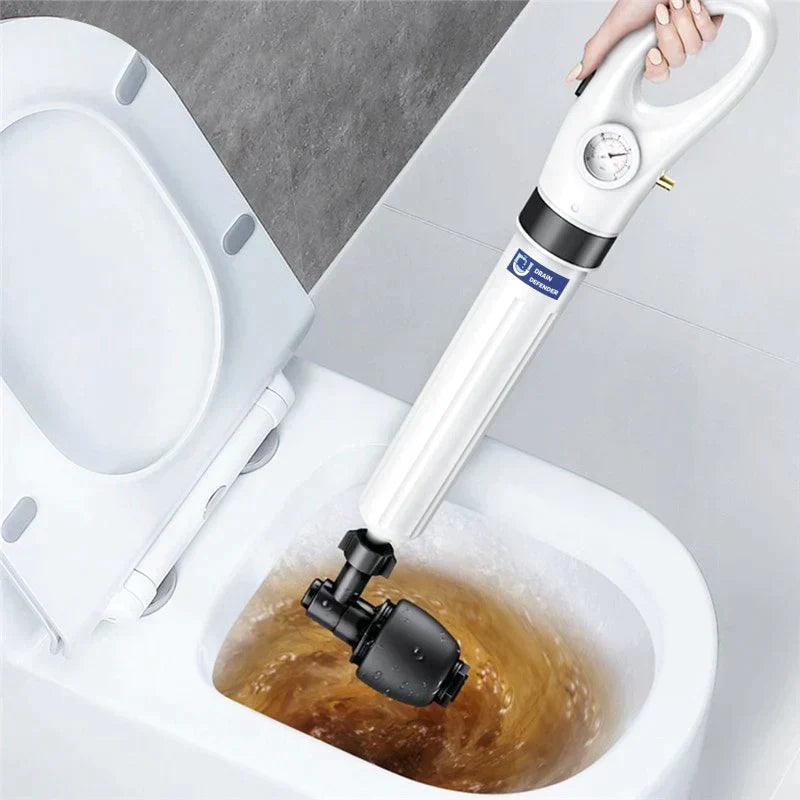 "Hochdruck Rohrreiniger mit anpassbaren Aufsätzen für Abflüsse und Toiletten, kompakt und leicht zu bedienen."