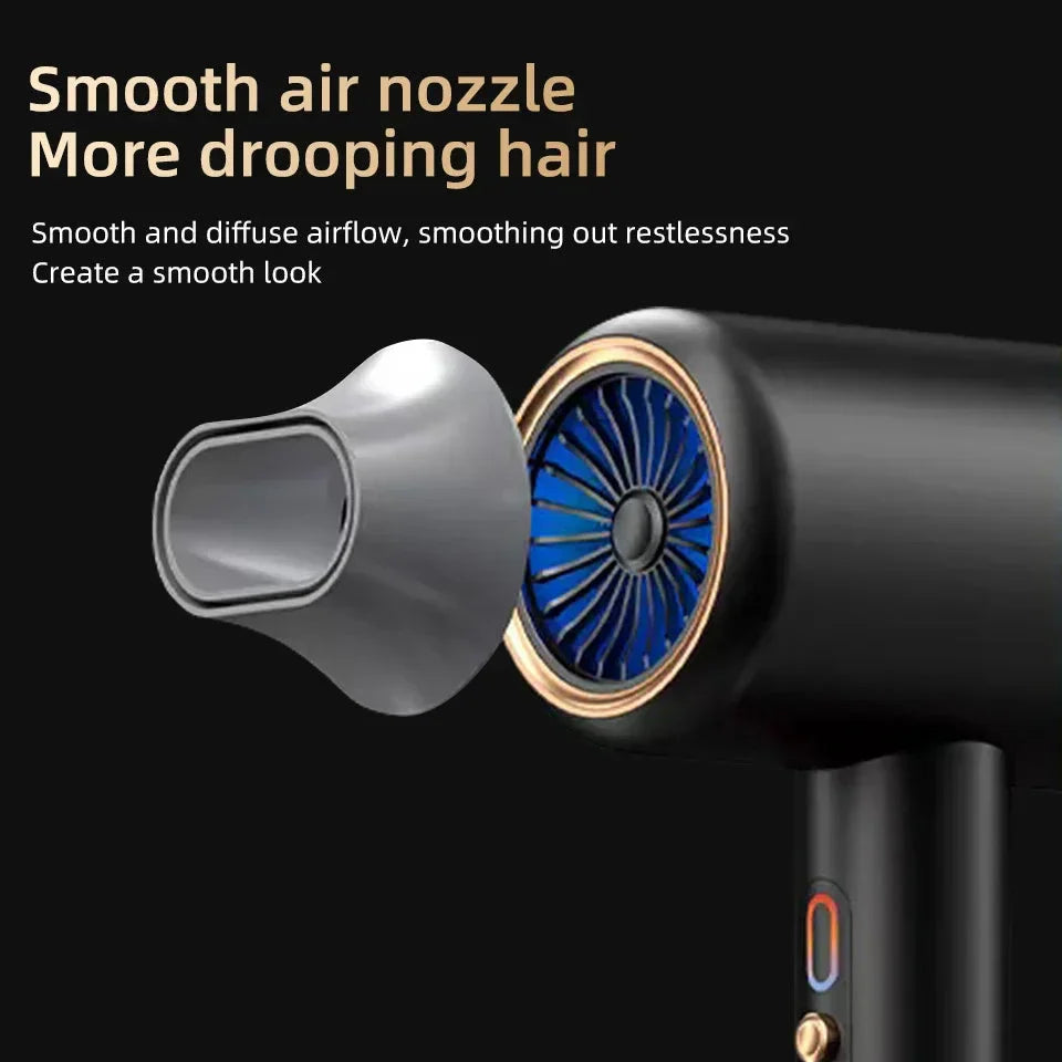 Hochleistungs-Haartrockner 2400W, Ionentechnologie, schwarz oder weiß, ergonomisches Design, für glattes, glänzendes Haar.