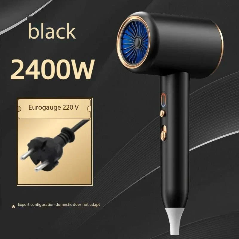 Hochleistungs-Haartrockner 2400W, Ionentechnologie, schwarz oder weiß, ergonomisches Design, für glattes, glänzendes Haar.