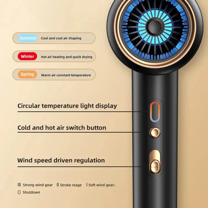 Hochleistungs-Haartrockner 2400W, Ionentechnologie, schwarz oder weiß, ergonomisches Design, für glattes, glänzendes Haar.