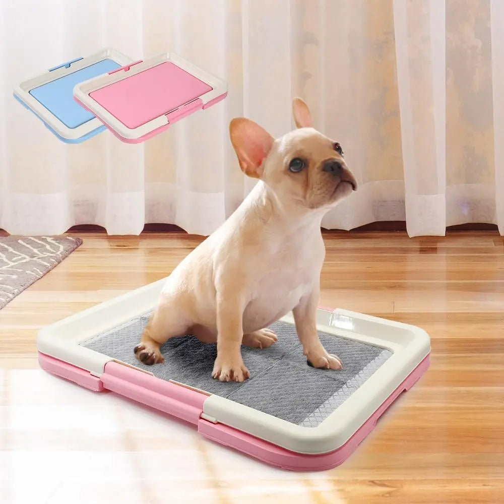 "Hygienisches Hunde-WC Indoor mit rutschfester Matte, ideal für Welpen und kleine Hunde, einfache Reinigung."