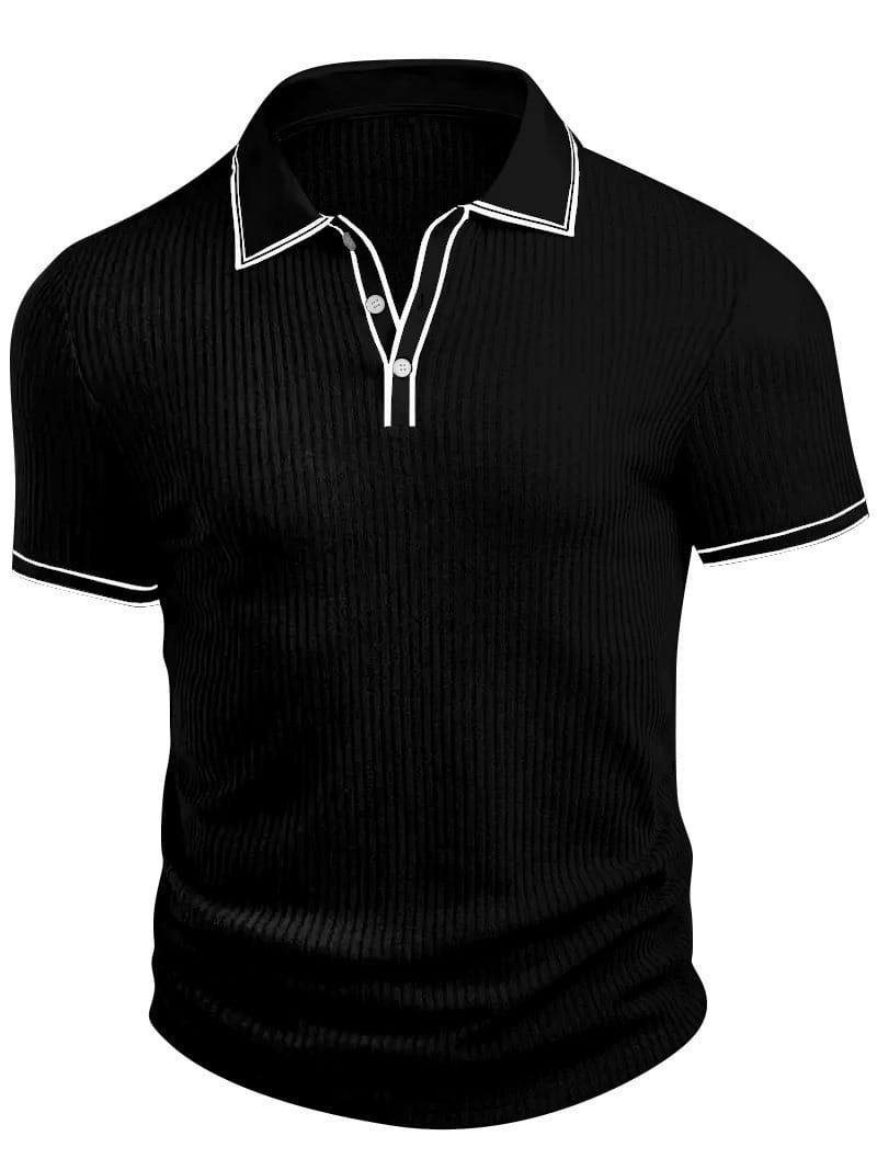 Stilvolles Langarm Polo für Herren, Schulterpartie