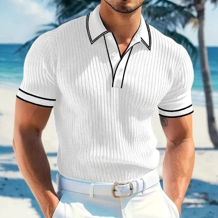 Elegantes Strick Polo, ideal für Business Casual Outfits