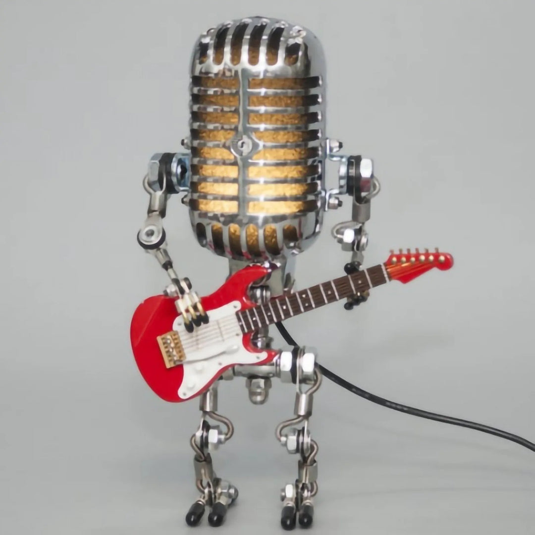 Roboter-Lampe mit Gitarre für einen modernen Touch