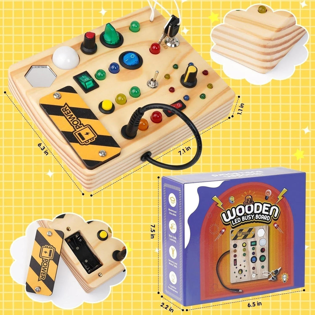Montessori LED-Babyspielzeug: Entwicklungsförderndes Spielbrett für Kleinkinder mit interaktiven Lichtern.