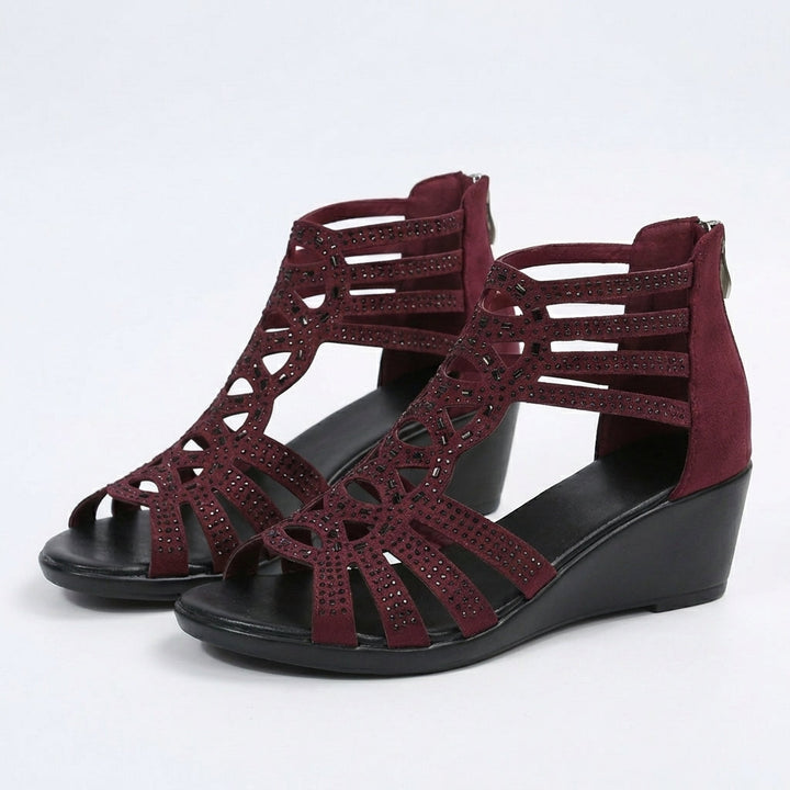 Bequeme Freizeitschuhe: Damen Orthopädische Sandalen mit eleganter Keilsohle & Fußkomfort.