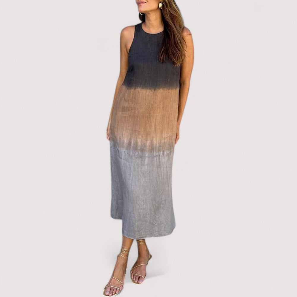 Vorderansicht Damen Maxikleid fließender Schnitt