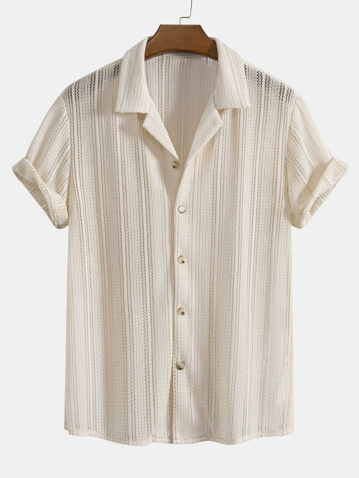 Stilvoller Herren Casual Zweiteiler, bequemes Sommer Set mit Kurzarmhemd und Shorts.