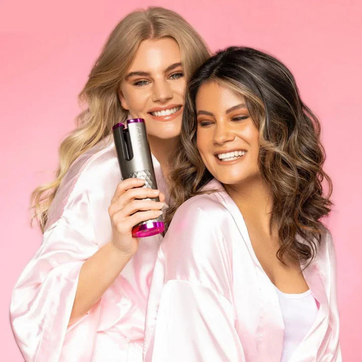 "Kabelloser Lockenstyler für perfekte Locken, tragbar und wiederaufladbar, ideal für leichtes und schnelles Haarstyling."