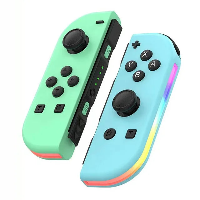 Moderner kabelloser Switch Controller mit anpassbarer RGB-Beleuchtung und starker Vibration für Gamer.