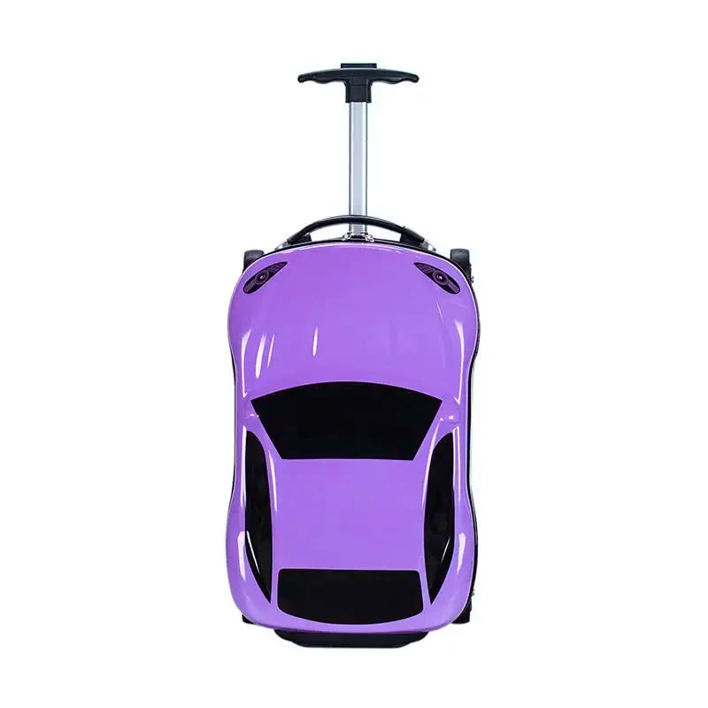 Spielerischer Kinderkoffer mit 3D Auto Motiv, geräumiges Handgepäck für die Reisefreude der Kleinen.