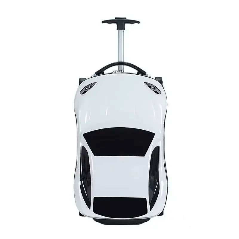 Robuster Kinder Reisekoffer mit 3D Auto Motiv, sicheres Gepäck für kleine Entdecker unterwegs.