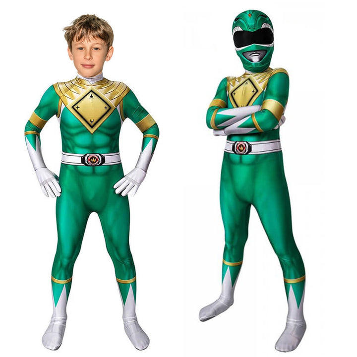 Kinder Superhelden Ranger Overall Kostüm, blau-rot, komplettset für Cosplay, Halloween & Fasching.