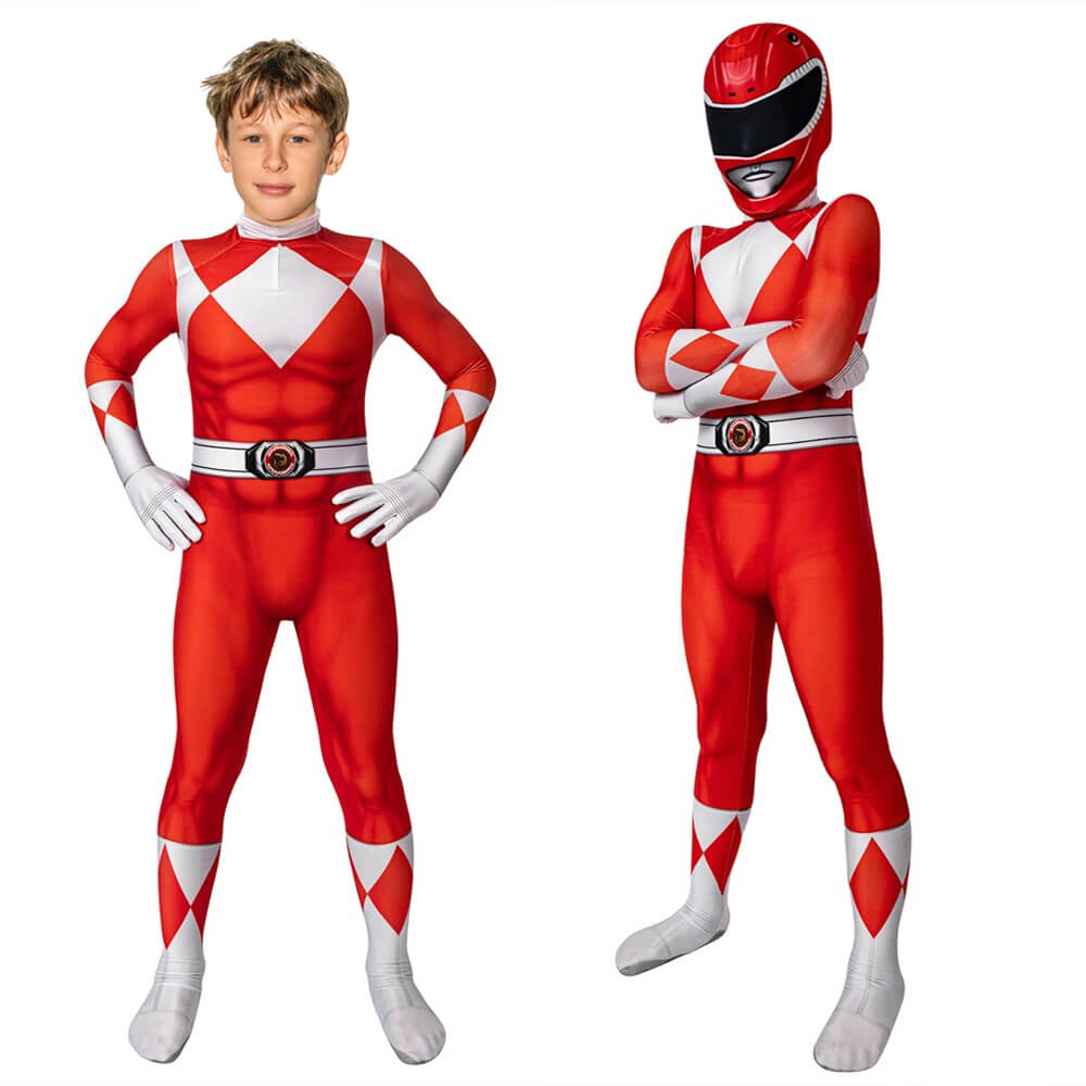 Enganliegender Superhelden Ranger Overall für Kinder, elastisch, ideal für Rollenspiel, Party & Verkleidung.