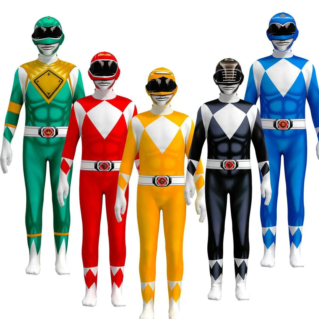 Unisex Superhelden Ranger Overall für Kinder, komplette Verkleidung für Jungen & Mädchen, ideal für Party.
