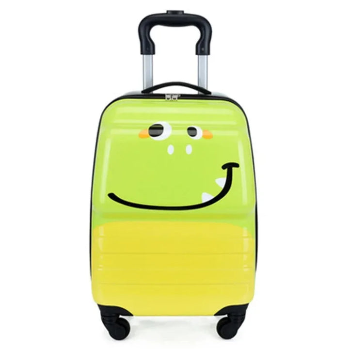 Kinderkoffer mit fröhlichem Cartoon-Tier-Design, ideal für kleine Reisende.