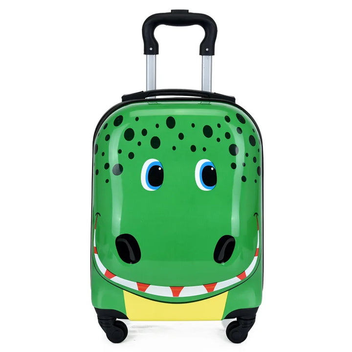 Hartschalen-Reisekoffer für Kinder, verziert mit einem freundlichen Cartoon-Tier.