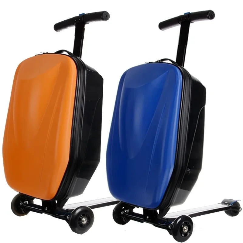 Kindertrolley mit integriertem Scooter; idealer Kabinen-Step-Koffer für Jungen & Mädchen auf Reisen.