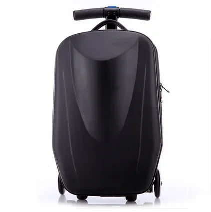 Cooler Step-Koffer mit Scooter für Jungen & Mädchen; ein leichter Hartschalen Kabinentrolley für spannende Reisen.