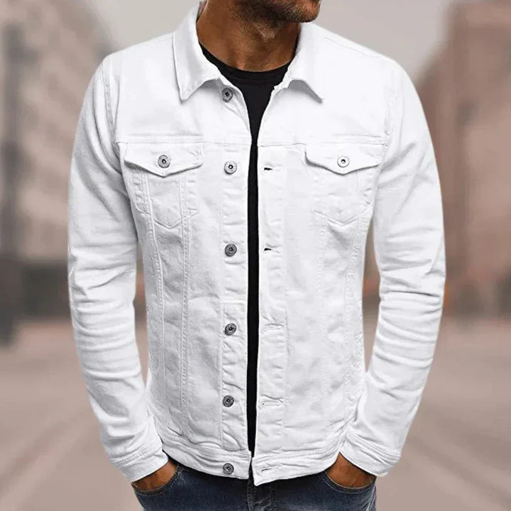 Stylische Herbst Herren Jeansjacke, bequeme Denim Jacke mit Details wie Knopfleiste & Brusttaschen.