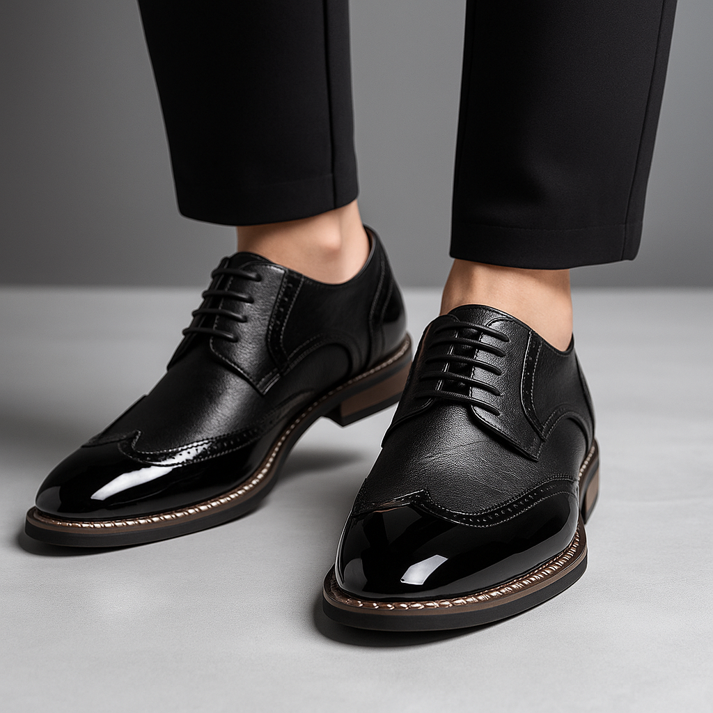 Stilvolle Herren Brogue Wingtip Schuhe, die jedem Business-Outfit Eleganz verleihen. Ideal für Hochzeiten & Events.