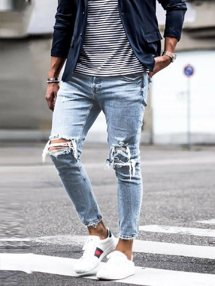 Klassische Herren-Denim-Jeans für den Alltag, robust und bequem. Ideal für Herbst und ganzjährig.