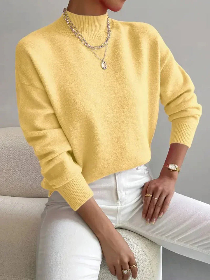 Zeitloser Damen Rollkragenpullover, klassisches Langarm-Oberteil, perfekt als warmer Winterpullover.