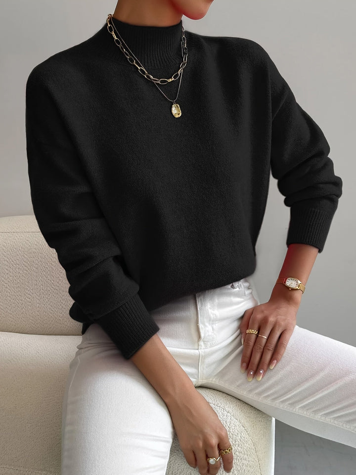 Moderner, klassischer Damen Rollkragenpullover, warmer Winter-Strickpullover für stilvolle Eleganz.