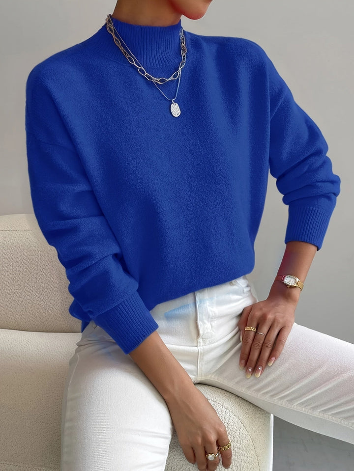 Bequemer Damen Rollkragenpullover in klassischem Design, warmer Strickpullover für angenehmen Tragekomfort.