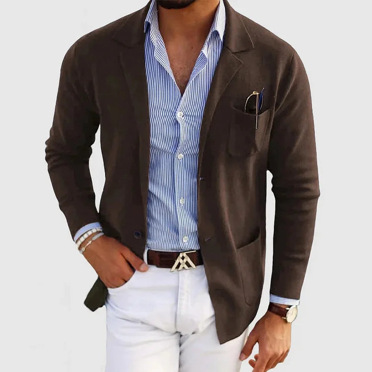 Vielseitiger Herren Blazer, klassischer Einreiher-Stil. Perfekt für Business, Freizeit, Herbst & Wintermode.