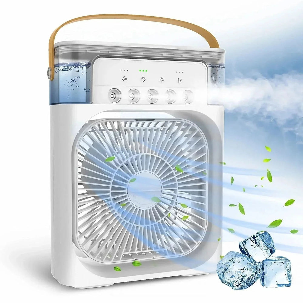 Tragbarer USB-Schreibtischventilator für ruhige Kühlung im Büro oder Home-Office. Kompakter Luftzirkulator.