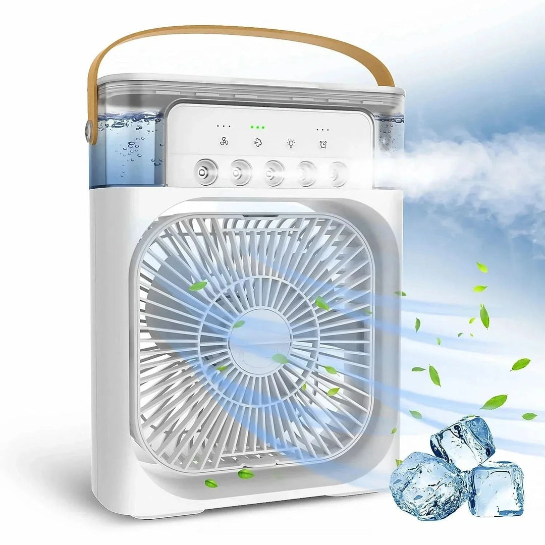 Tragbarer USB-Schreibtischventilator für ruhige Kühlung im Büro oder Home-Office. Kompakter Luftzirkulator.