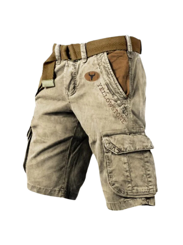 Robuste Herren Outdoor-Cargoshorts, perfekt für Wanderungen & Abenteuer, mit vielen Taschen.