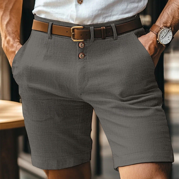 Modische Herren Shorts mit Knopfleiste, atmungsaktiv und leicht, ideal für Sommer und Freizeitaktivitäten.