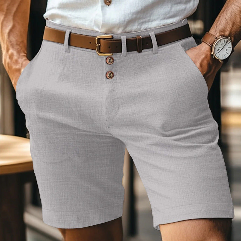 Vielseitige Herren Freizeitshorts mit Knopfleiste, bequem und leicht für jeden Sommeranlass.