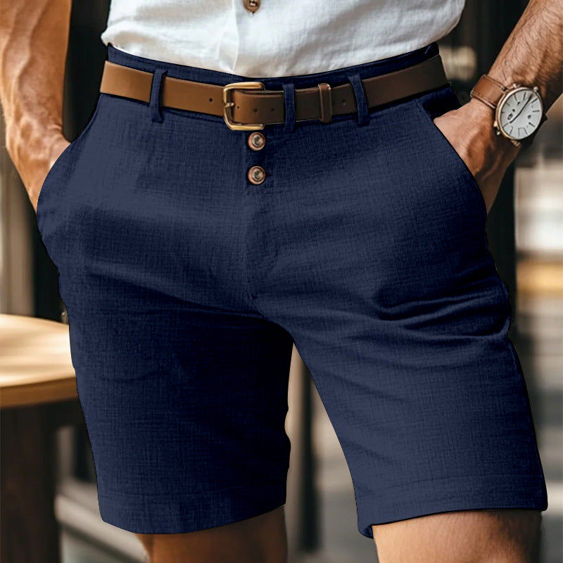 Leichte Herren Shorts mit Knopfleiste, atmungsaktiv, ideal für Sommer, Sport und entspannte Tage.