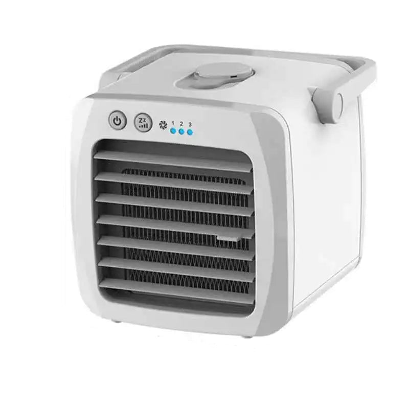 Vielseitiger USB-Tischluftkühler mit Ventilator, Befeuchter & Aromatherapie, ideal für frische Luft.