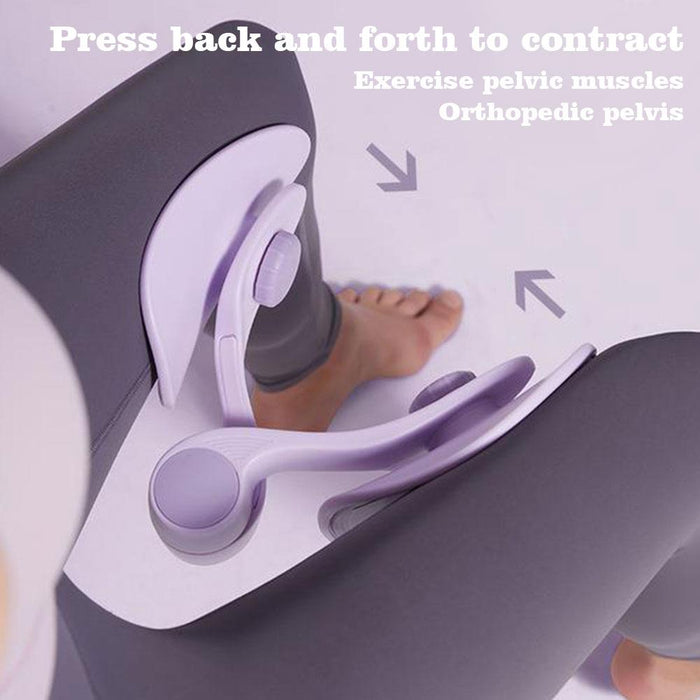 "Kompakter FitFlex Hüft- & Beckenbodentrainer, grau und ergonomisch, ideal für effektives Heimtraining und Muskelstraffung."